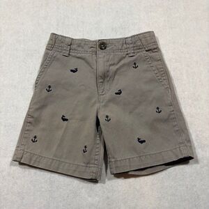 Carter’s 4T Toddler Boys Gray Shorts Anchor Whale Print Nautical Cotton